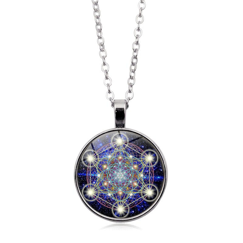 Mandala Sacred Geometry Gemstone Necklace for Women