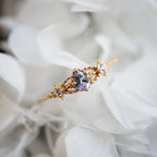 Vintage Hollow Ring with Natural Tanzanite Gemstone