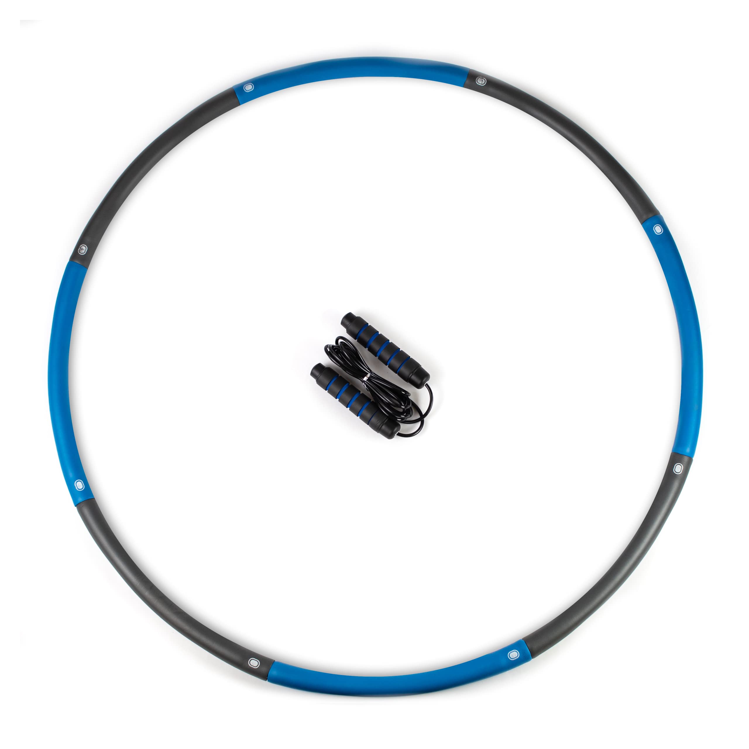 Fowler Elite Weighted Hula Hoop - 35” Diameter 2lb Exercise Hula Hoop with Soft Padding - 8 Section Detachable Fitness Hula Hoop with Free Jump Rope & Exercise Ebook - Hula Hoops for Adults & Kids
