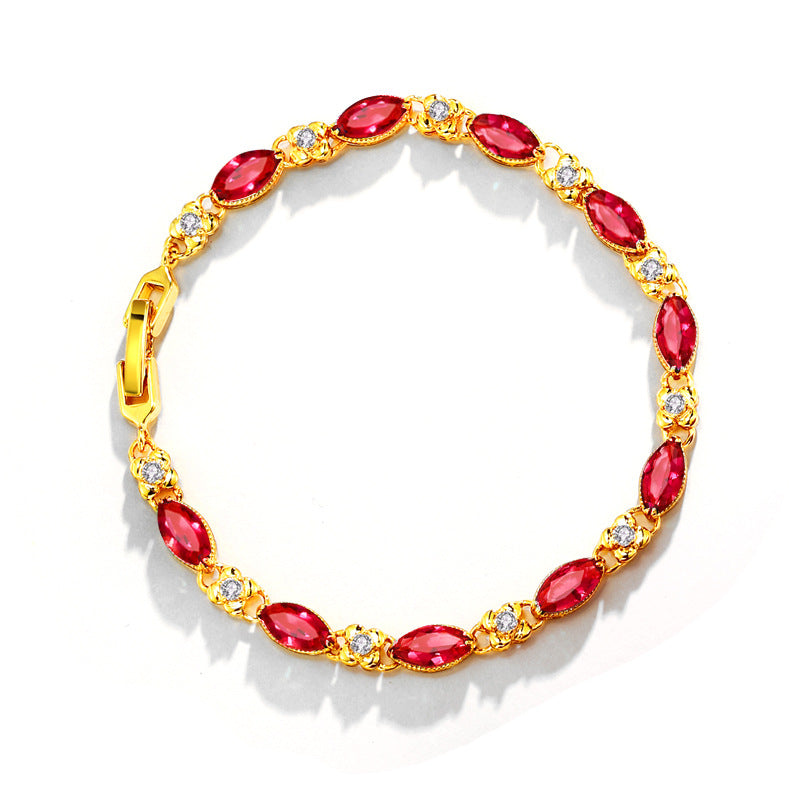 24K Gold-Plated Gemstone Bracelet