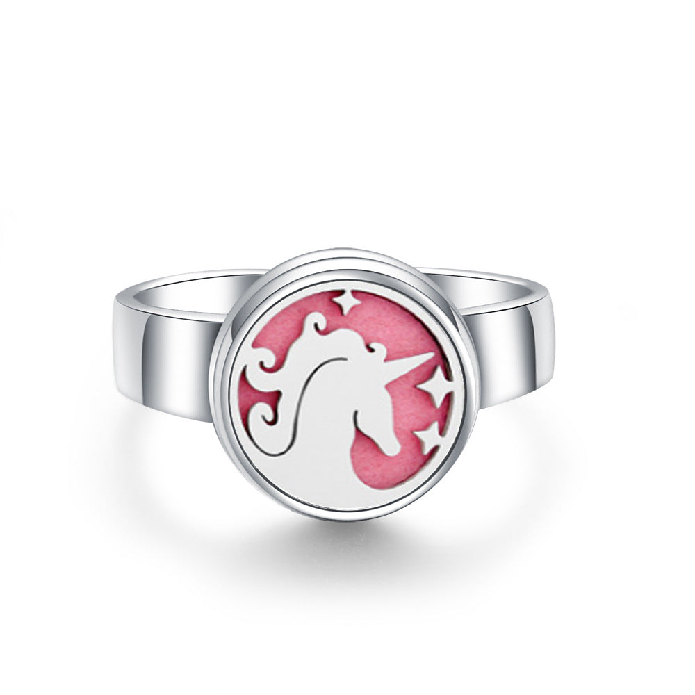 Hollow Titanium Steel Aromatherapy Diffuser Ring