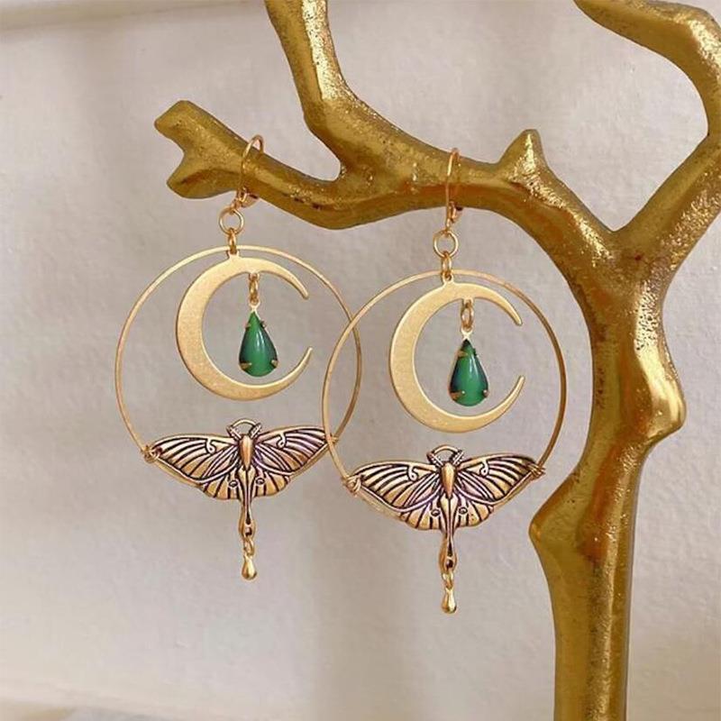 Bohemian Teardrop Tassel Earrings with Gemstone (Wholesale)