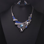 Luxury Gemstone Geometric Short Necklace Set