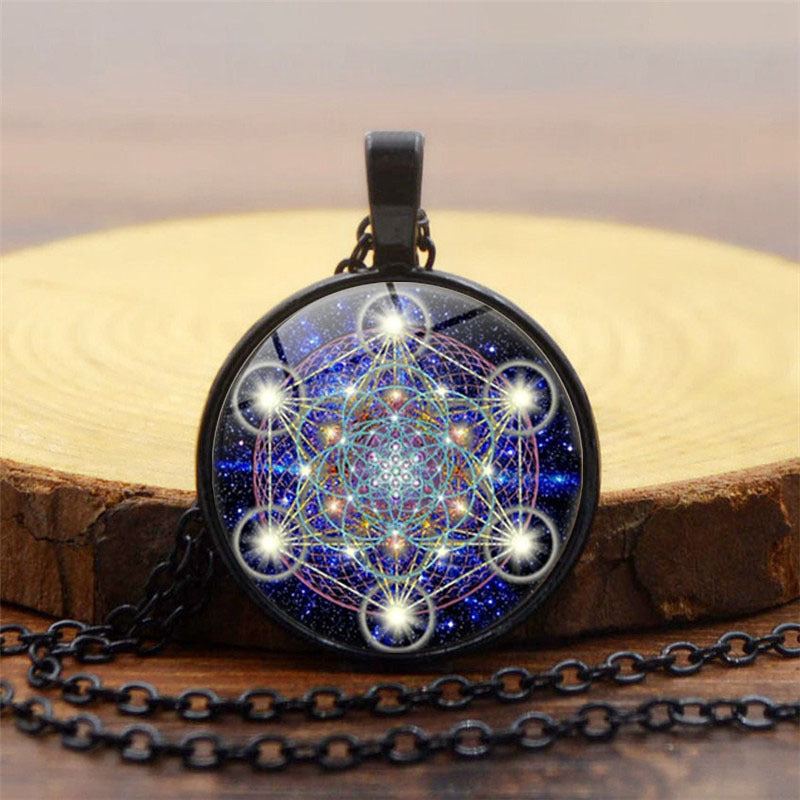 Mandala Sacred Geometry Gemstone Necklace for Women