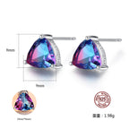 Natural Gemstone Stud Earrings with S925 Silver