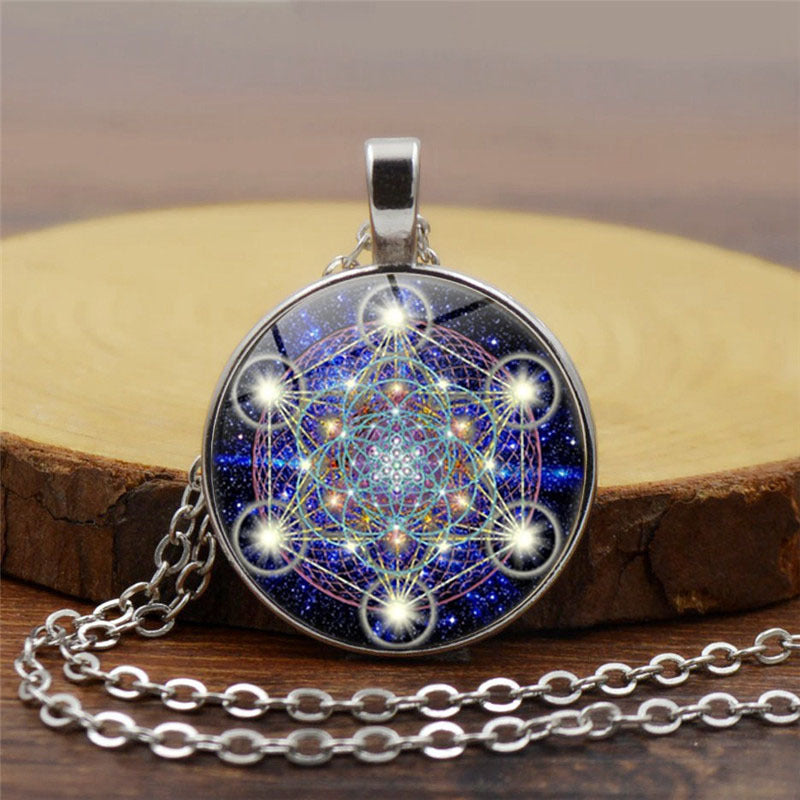 Mandala Sacred Geometry Gemstone Necklace for Women
