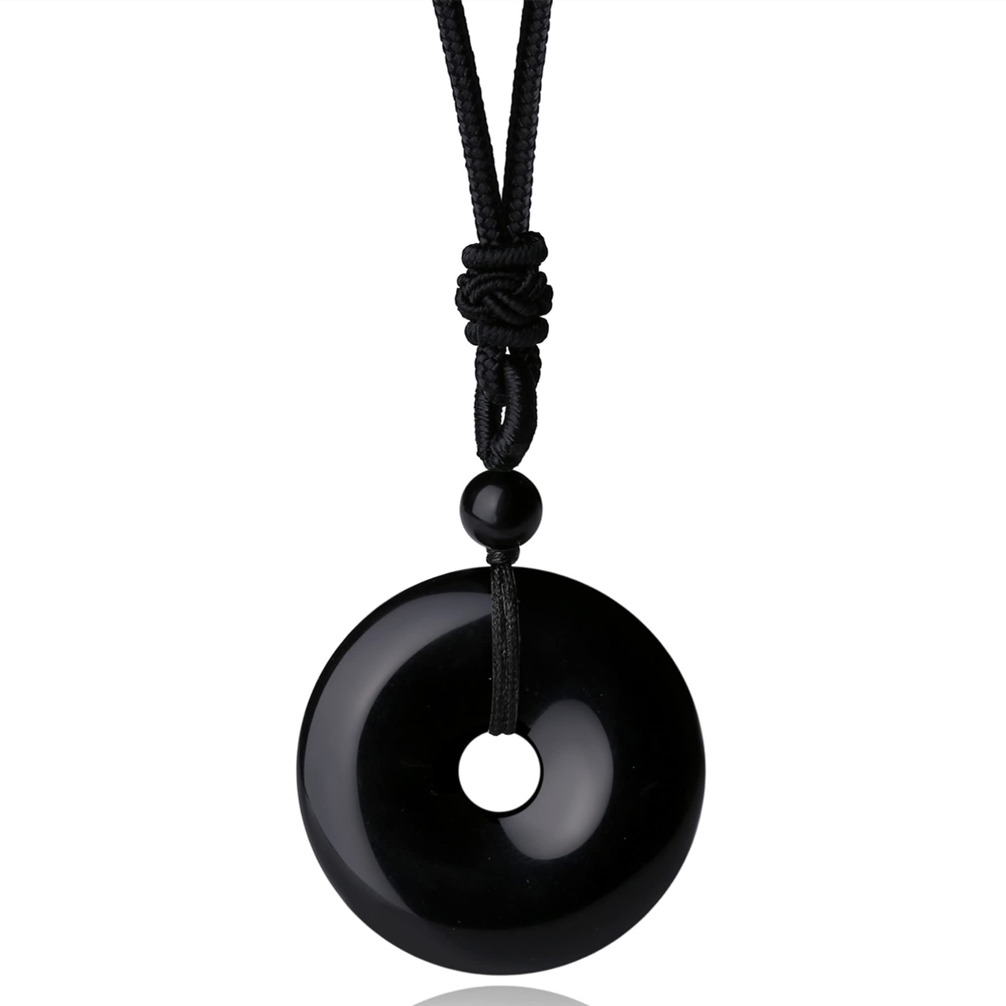 Black Obsidian Crystal Necklace x1 Natural Gemstone Pendant