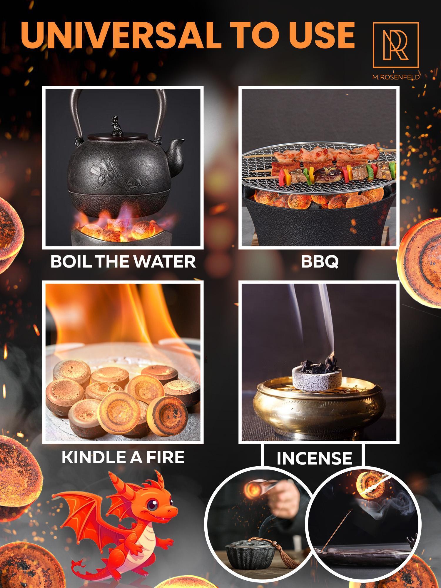 Quick Light Hookah Charcoal Tablets Pack of 200 Premium Quality Incense