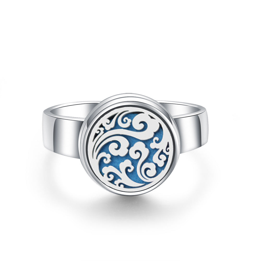 Hollow Titanium Steel Aromatherapy Diffuser Ring