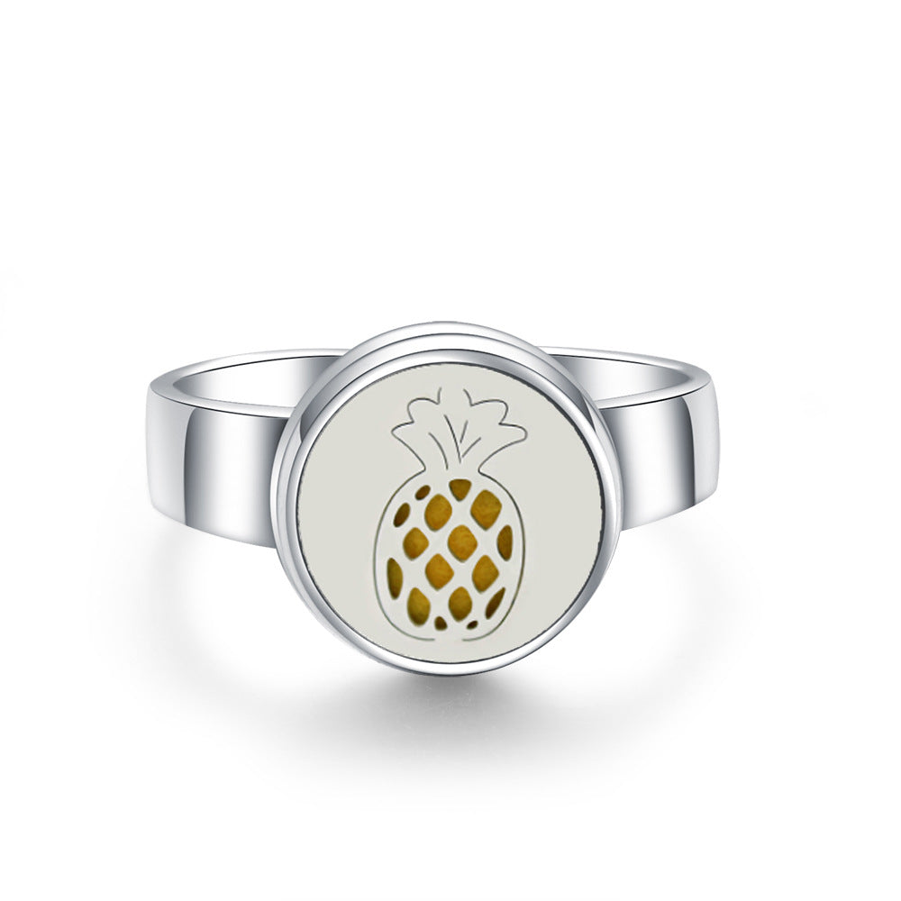 Hollow Titanium Steel Aromatherapy Diffuser Ring
