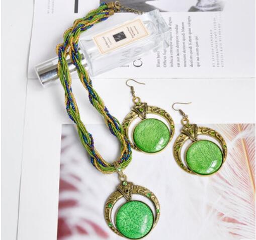 Handmade Bohemian Beaded Vintage Gemstone Necklace