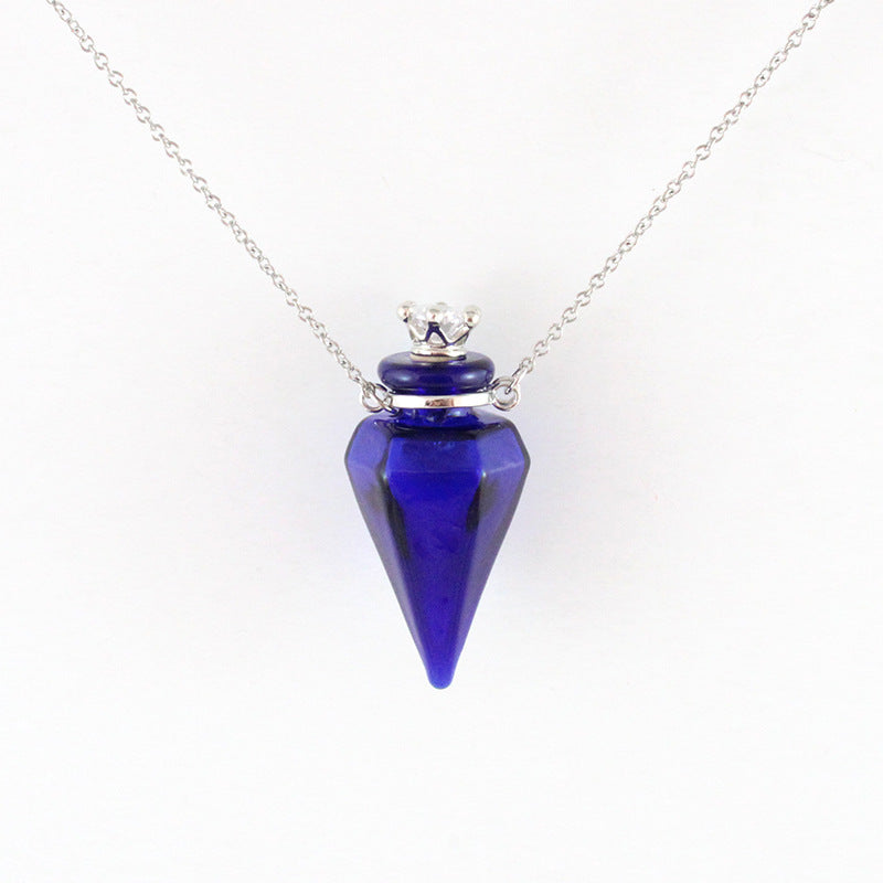 Handmade Gemstone Oil Bottle Pendant Necklace