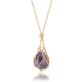 Interchangeable Crystal Holder NecklaceCrystal Stone Cage Pendant NecklaceStainless Steel Crystal Gemstone Holder Necklaces for Women Men