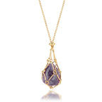 Interchangeable Crystal Holder NecklaceCrystal Stone Cage Pendant NecklaceStainless Steel Crystal Gemstone Holder Necklaces for Women Men