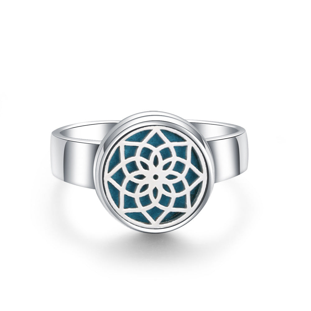 Hollow Titanium Steel Aromatherapy Diffuser Ring