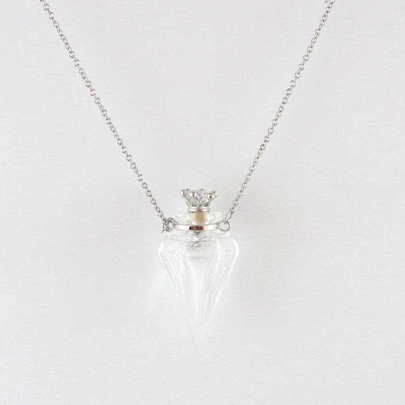 Handmade Gemstone Oil Bottle Pendant Necklace