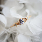 Vintage Hollow Ring with Natural Tanzanite Gemstone