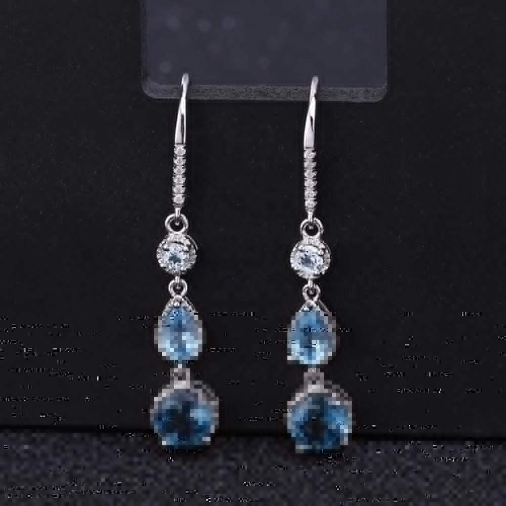 Elegant Natural Gemstone Earrings in S925 Silver