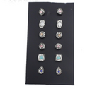 Mini Gemstone Stud Earring Set - 6 Pairs (Geometric)