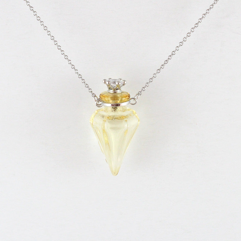 Handmade Gemstone Oil Bottle Pendant Necklace
