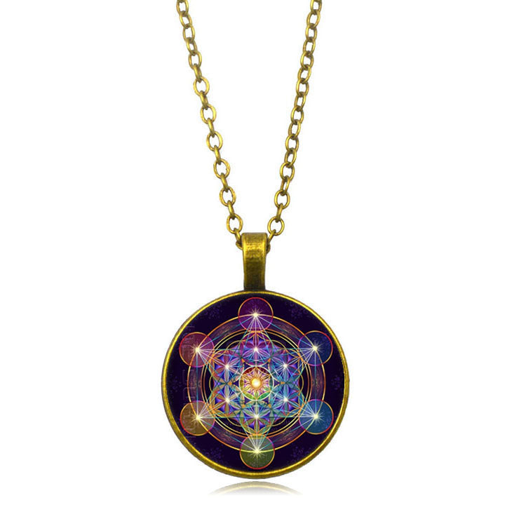 Mandala Sacred Geometry Gemstone Necklace for Women