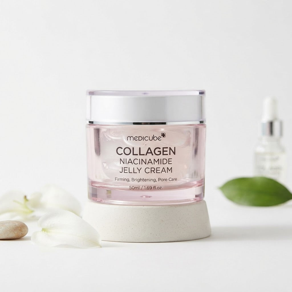 Medicube Collagen Jelly Cream- Niacinamide & Freeze-Dried Hydrolyzed Collagen - Boosts skins barrier hydration and gives 24h Glow & Lifted Look - No artificial color Korean skincare (3.71 fl.oz.)