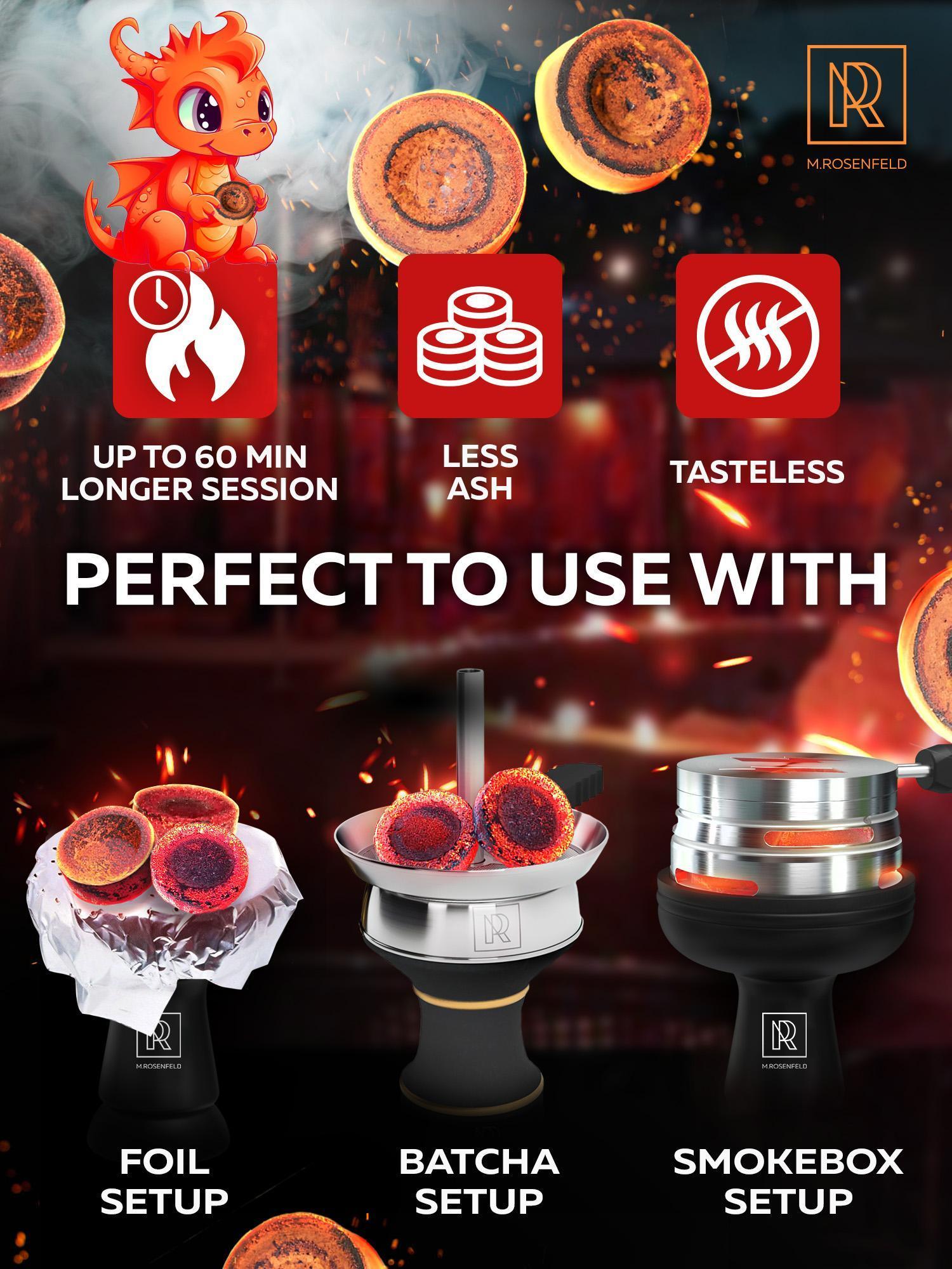 Quick Light Hookah Charcoal Tablets Pack of 200 Premium Quality Incense