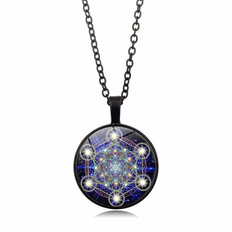 Mandala Sacred Geometry Gemstone Necklace for Women