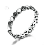 S925 Silver Heart-Shaped Gemstone Ring for Women