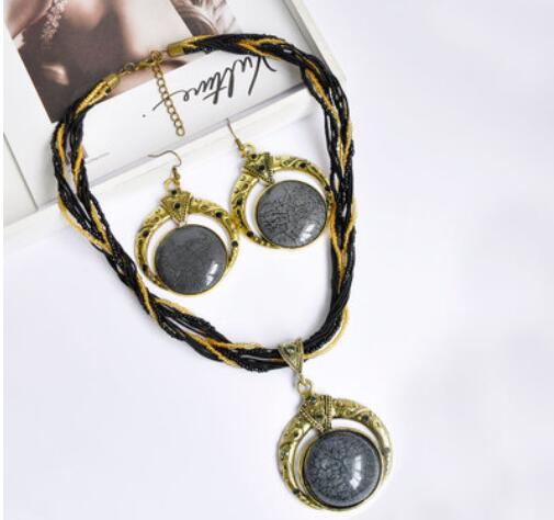 Handmade Bohemian Beaded Vintage Gemstone Necklace