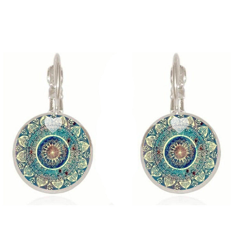 Mandala Yoga Gemstone Necklace and Earring Set
