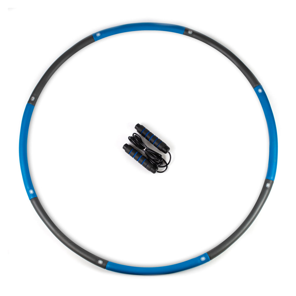 Fowler Elite Weighted Hula Hoop - 35” Diameter 2lb Exercise Hula Hoop with Soft Padding - 8 Section Detachable Fitness Hula Hoop with Free Jump Rope & Exercise Ebook - Hula Hoops for Adults & Kids