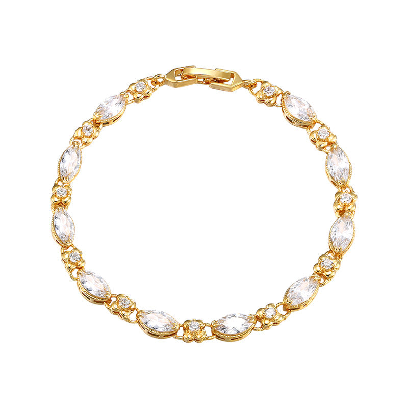 24K Gold-Plated Gemstone Bracelet