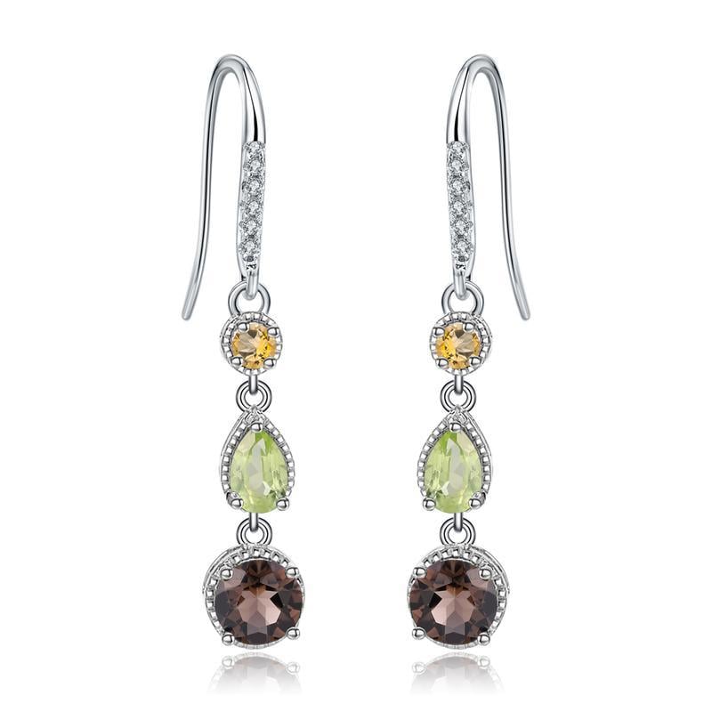 Elegant Natural Gemstone Earrings in S925 Silver