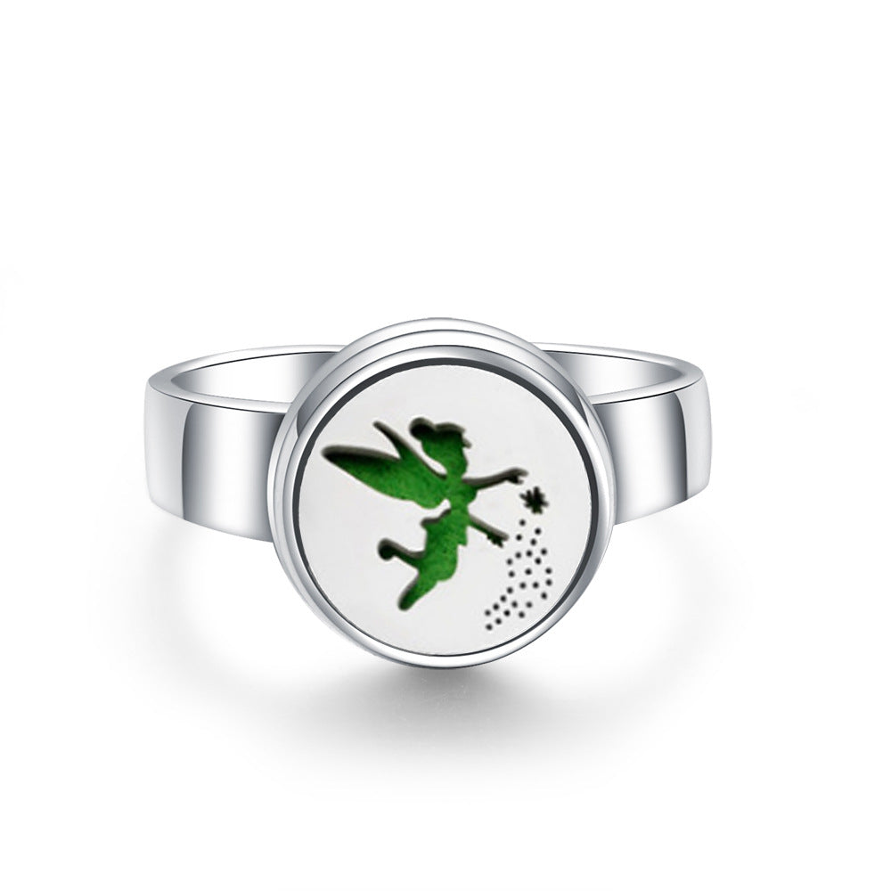 Hollow Titanium Steel Aromatherapy Diffuser Ring