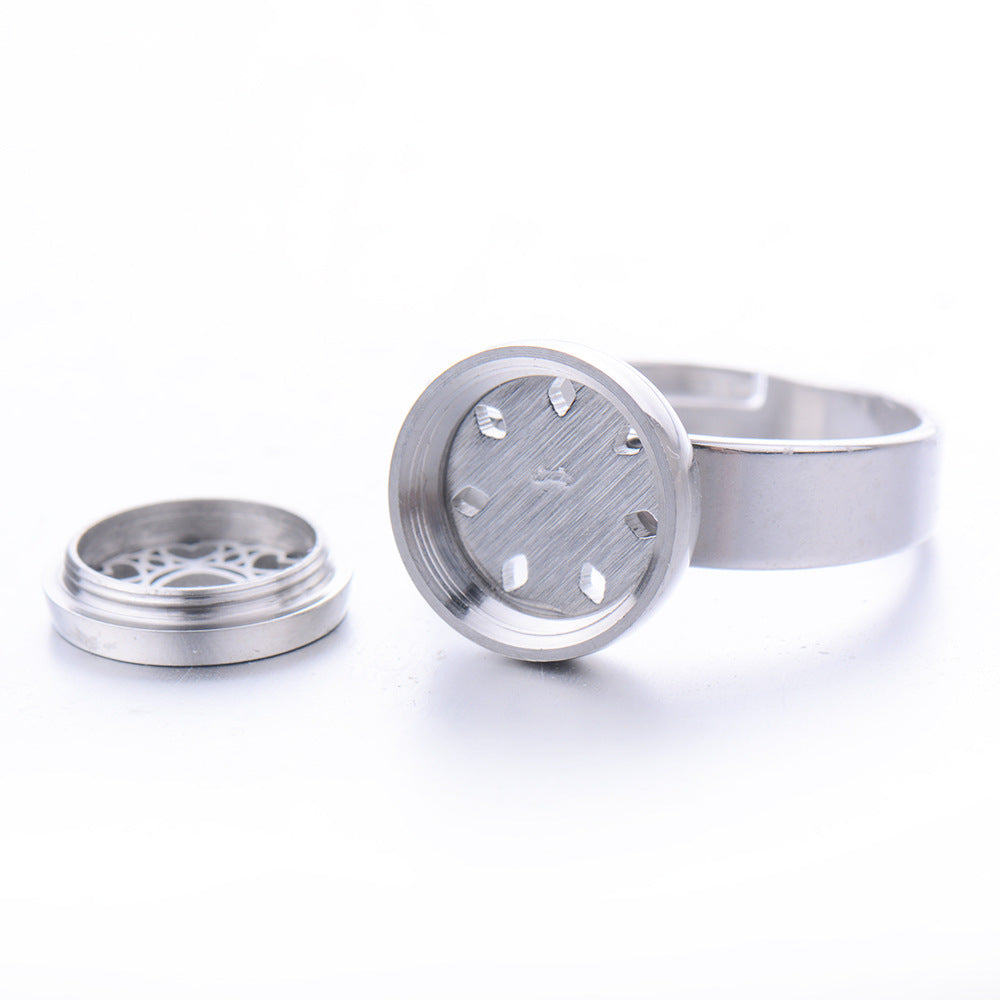 Hollow Titanium Steel Aromatherapy Diffuser Ring