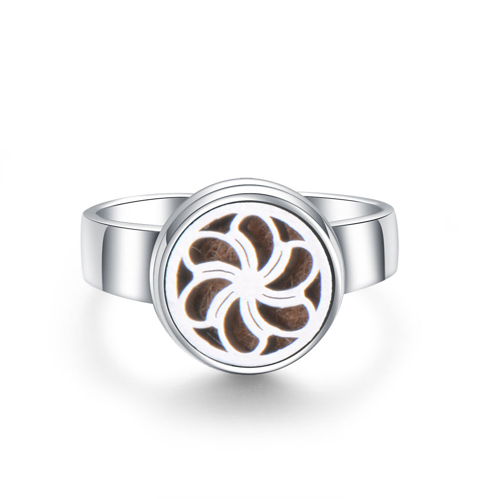 Hollow Titanium Steel Aromatherapy Diffuser Ring