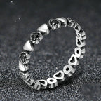 S925 Silver Heart-Shaped Gemstone Ring for Women