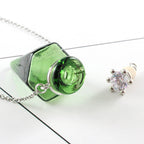 Handmade Gemstone Oil Bottle Pendant Necklace