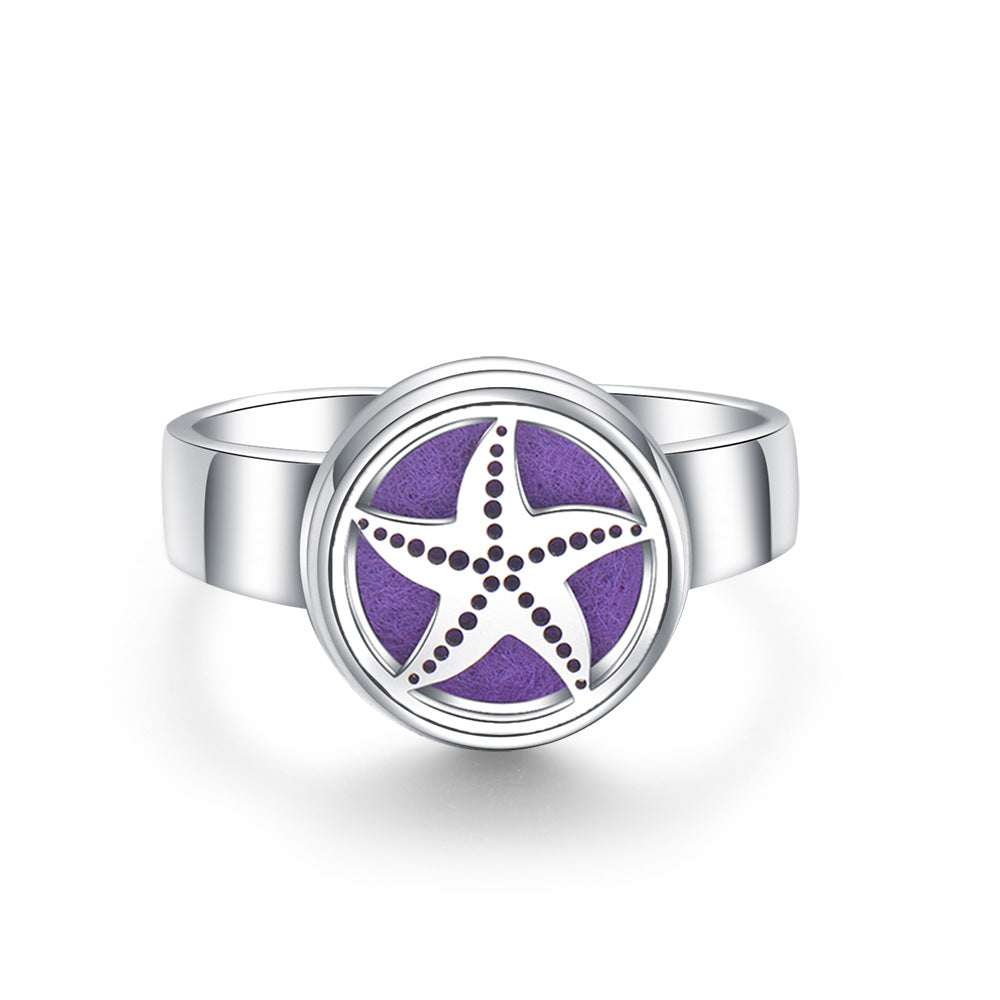 Hollow Titanium Steel Aromatherapy Diffuser Ring