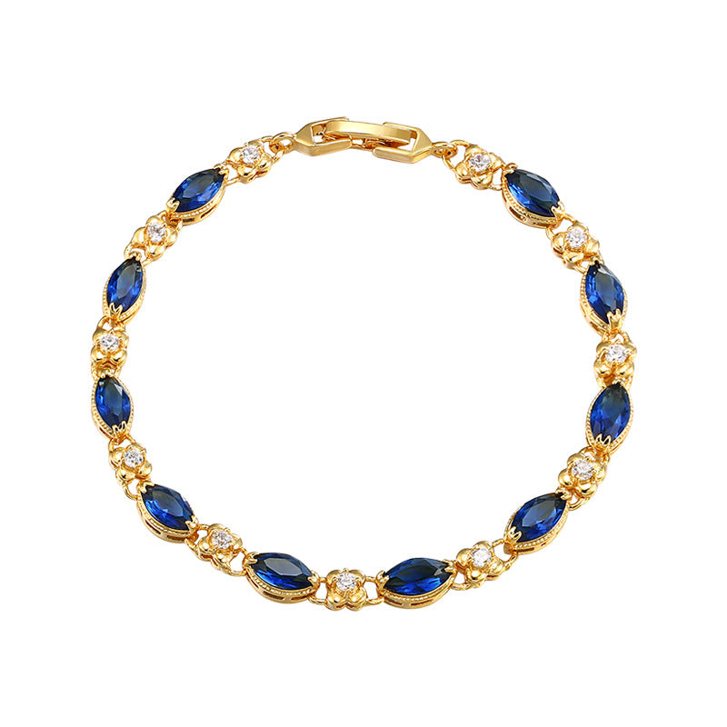 24K Gold-Plated Gemstone Bracelet