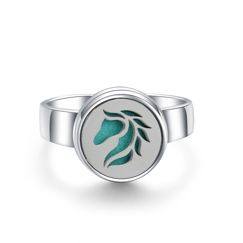 Hollow Titanium Steel Aromatherapy Diffuser Ring