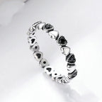 S925 Silver Heart-Shaped Gemstone Ring for Women