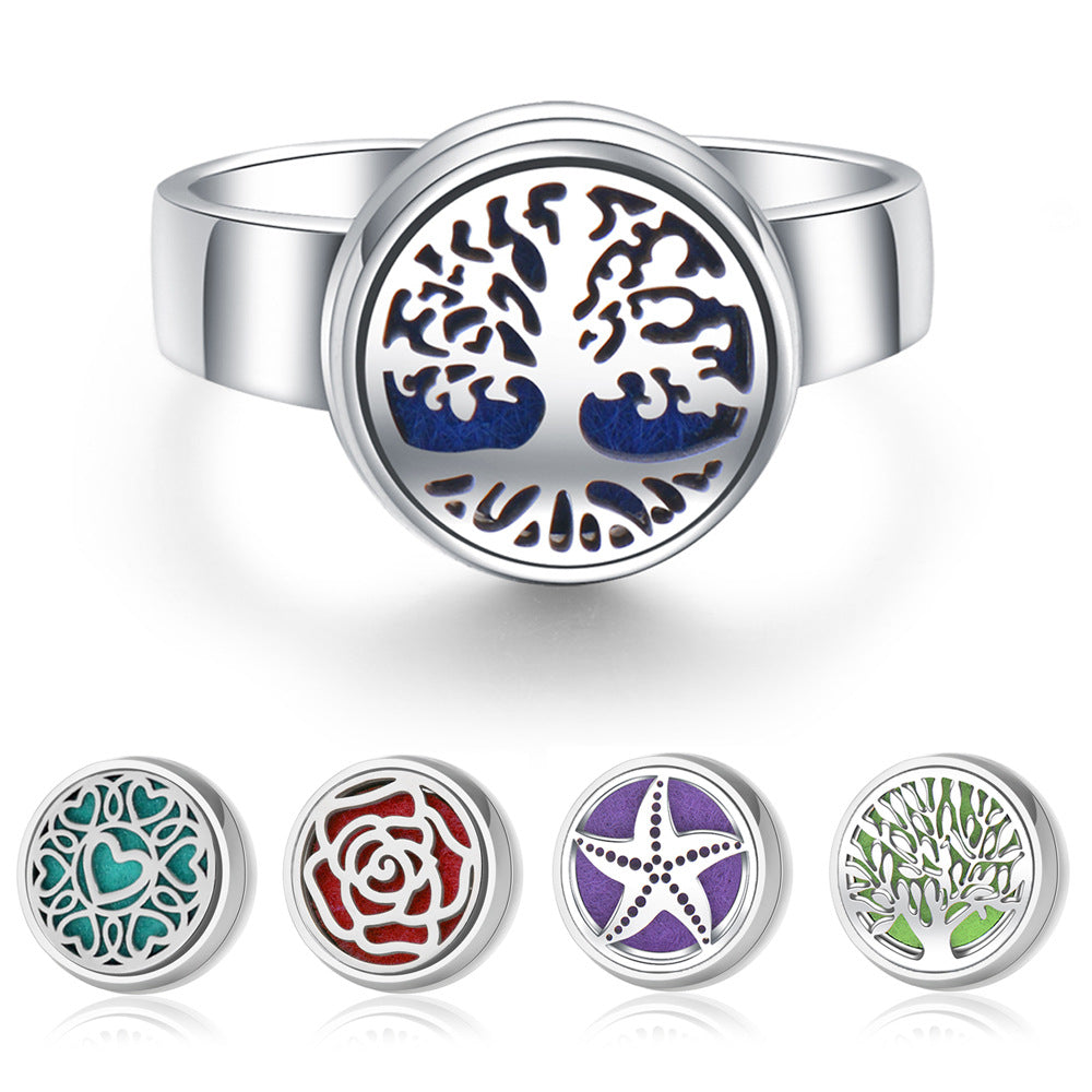 Hollow Titanium Steel Aromatherapy Diffuser Ring
