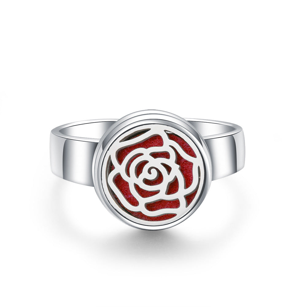 Hollow Titanium Steel Aromatherapy Diffuser Ring