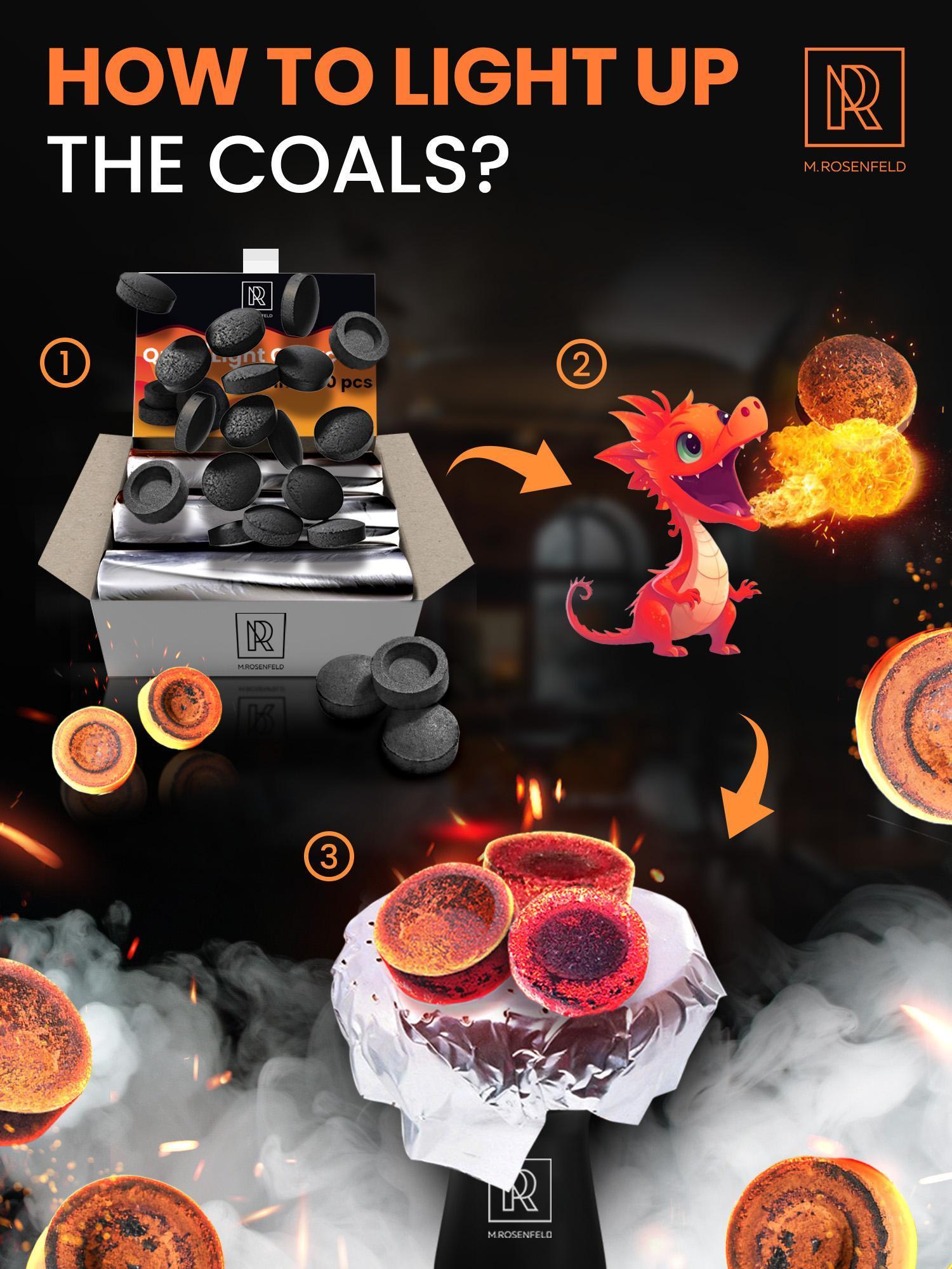 Quick Light Hookah Charcoal Tablets Pack of 200 Premium Quality Incense