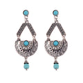 Geometric Oval Gemstone Earrings for Women