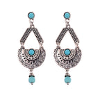 Geometric Oval Gemstone Earrings for Women