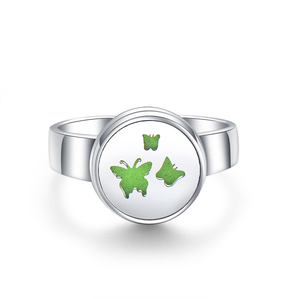 Hollow Titanium Steel Aromatherapy Diffuser Ring