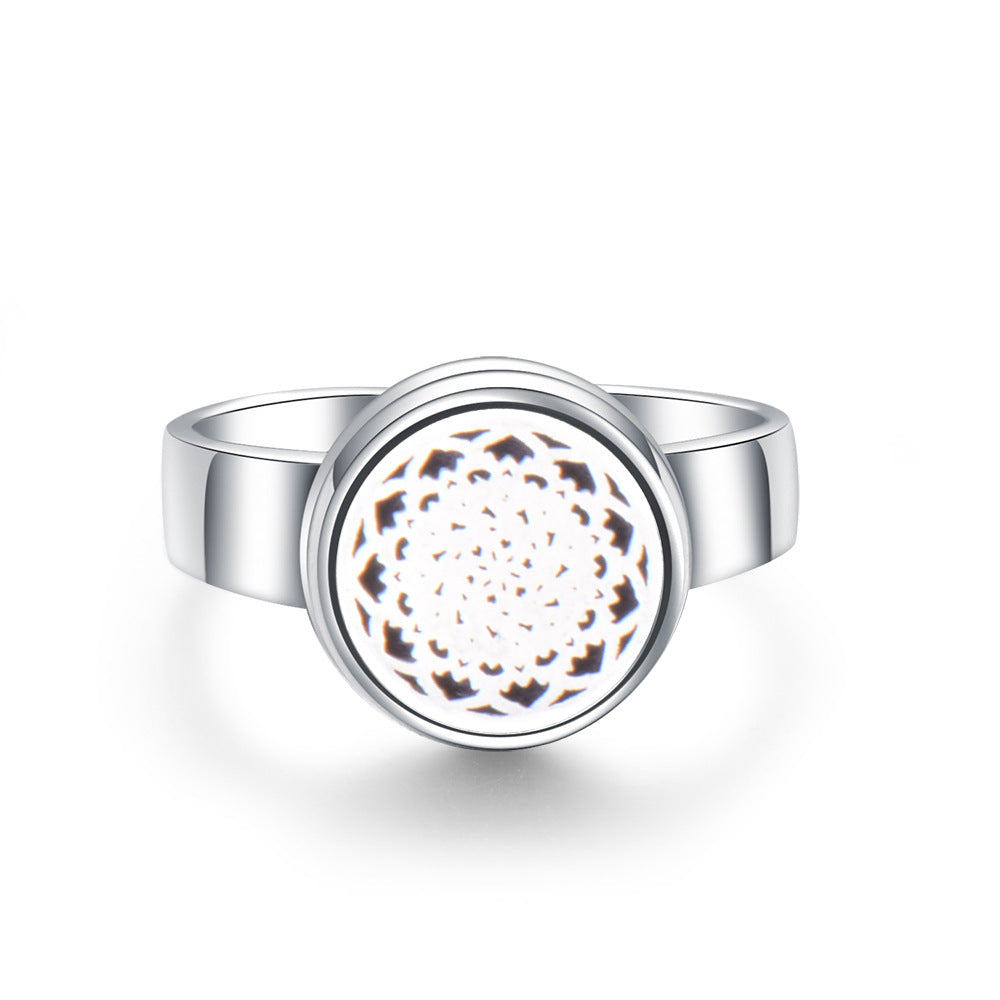 Hollow Titanium Steel Aromatherapy Diffuser Ring